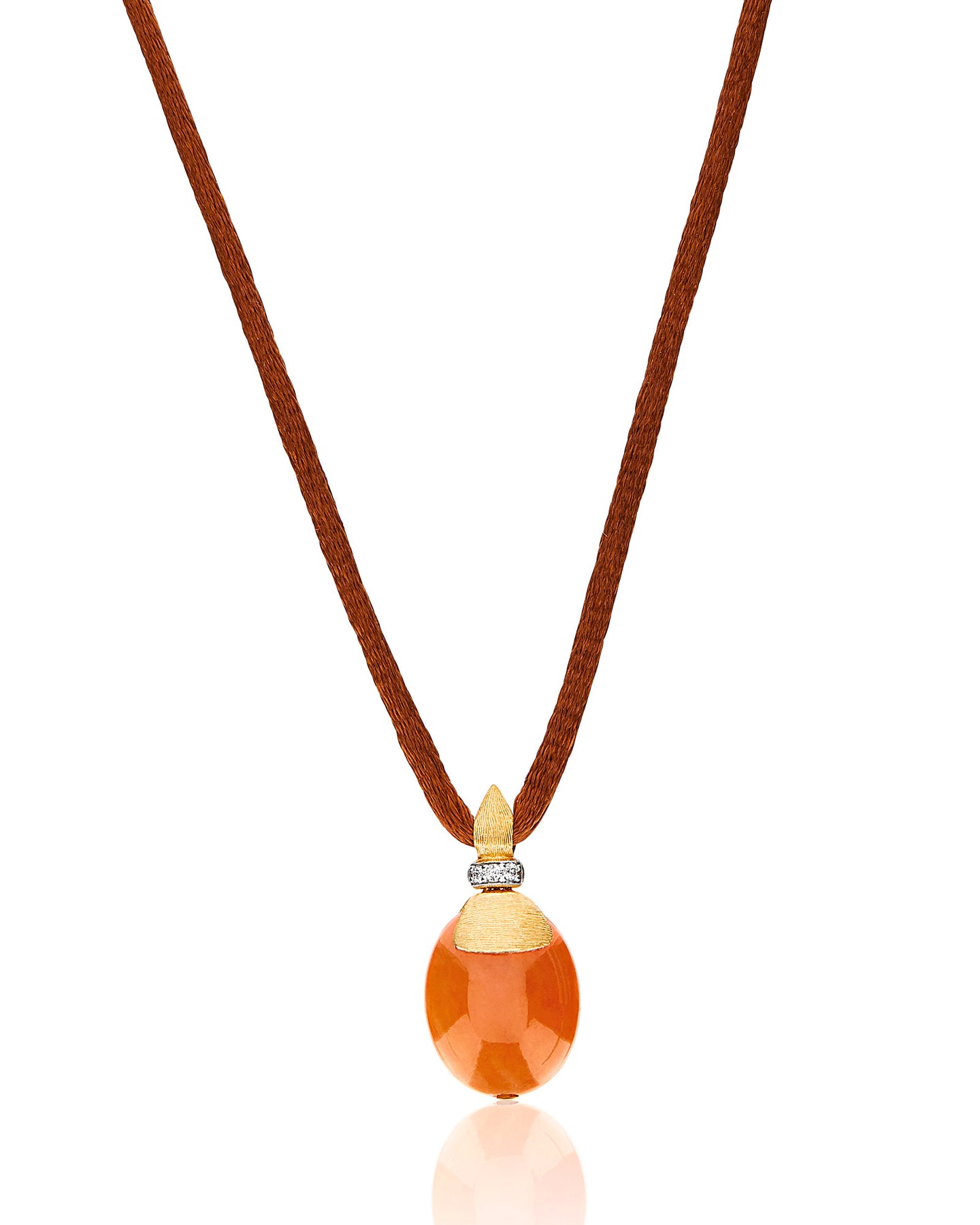 Nanis Pendente "PETRA" in oro, diamanti e avventurina arancione (medio) – Nanis Italian Jewels