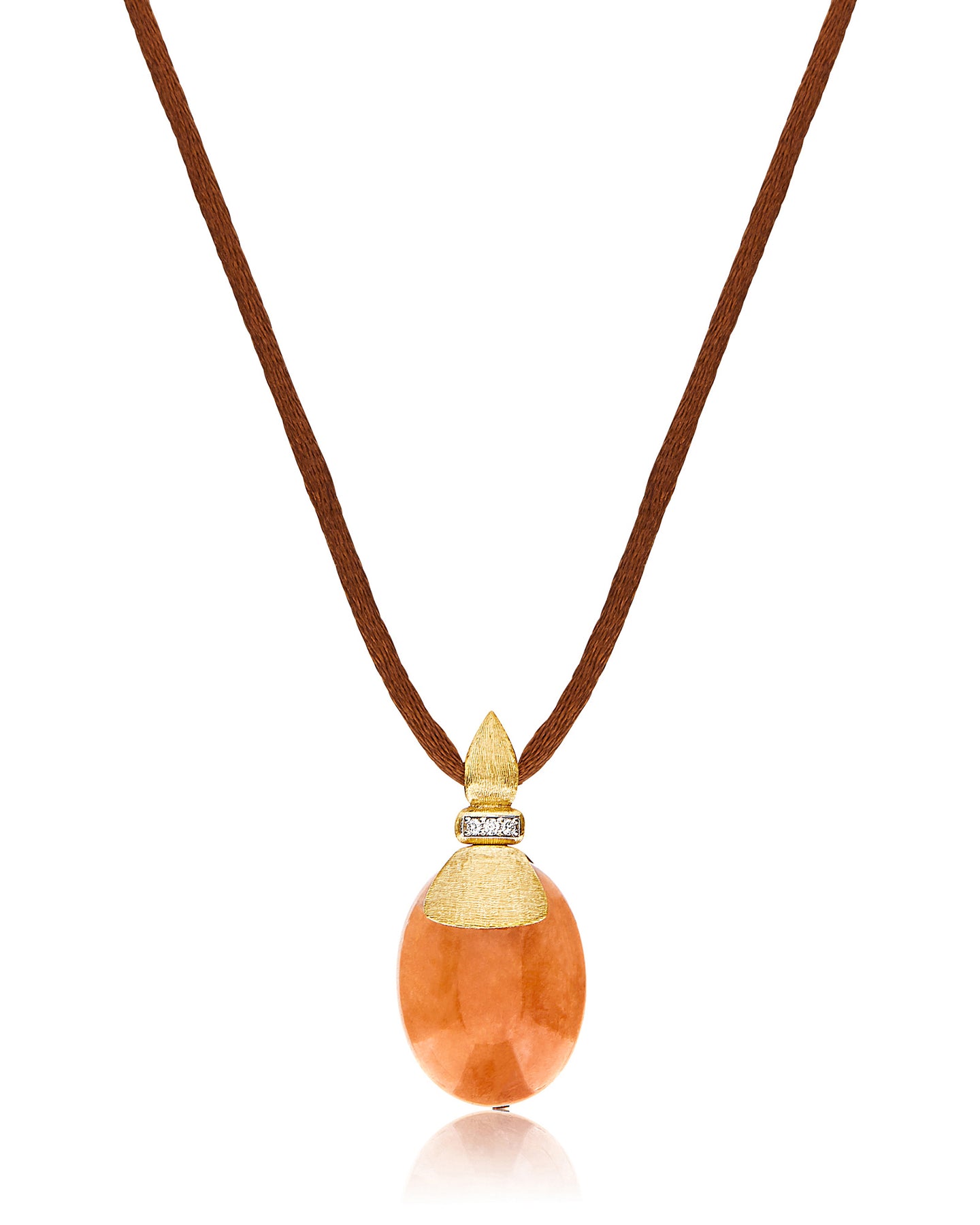 Nanis Pendente "PETRA" in oro, diamanti e avventurina arancione (grande) – Nanis Italian Jewels
