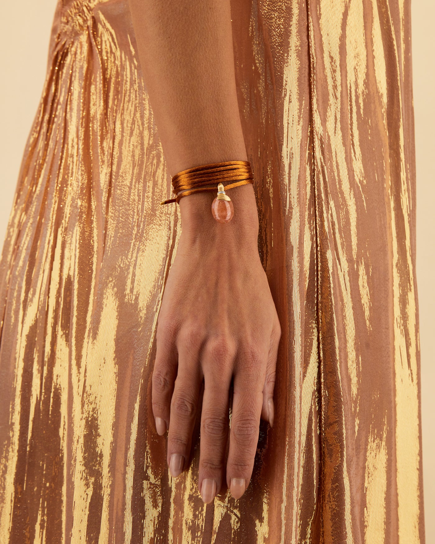 "petra" gold, diamonds and orange aventurine pendant (large) 