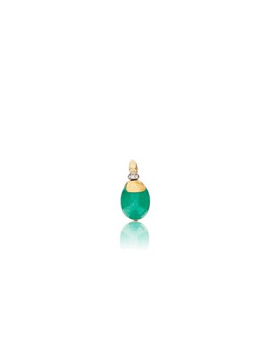 "Amazonia" gold, diamonds and green aventurine pendant (small)