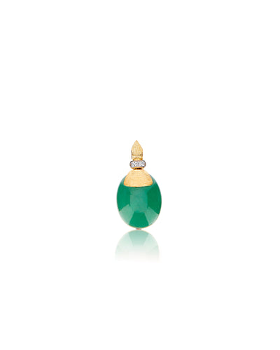 "Amazonia" gold, diamonds and green aventurine pendant (medium)