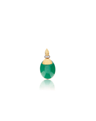 "amazonia" gold, diamonds and green aventurine pendant (medium) 