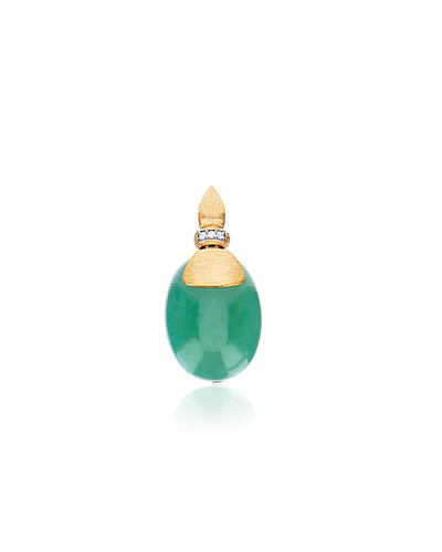 "Amazonia" gold, diamonds and green aventurine pendant (large)