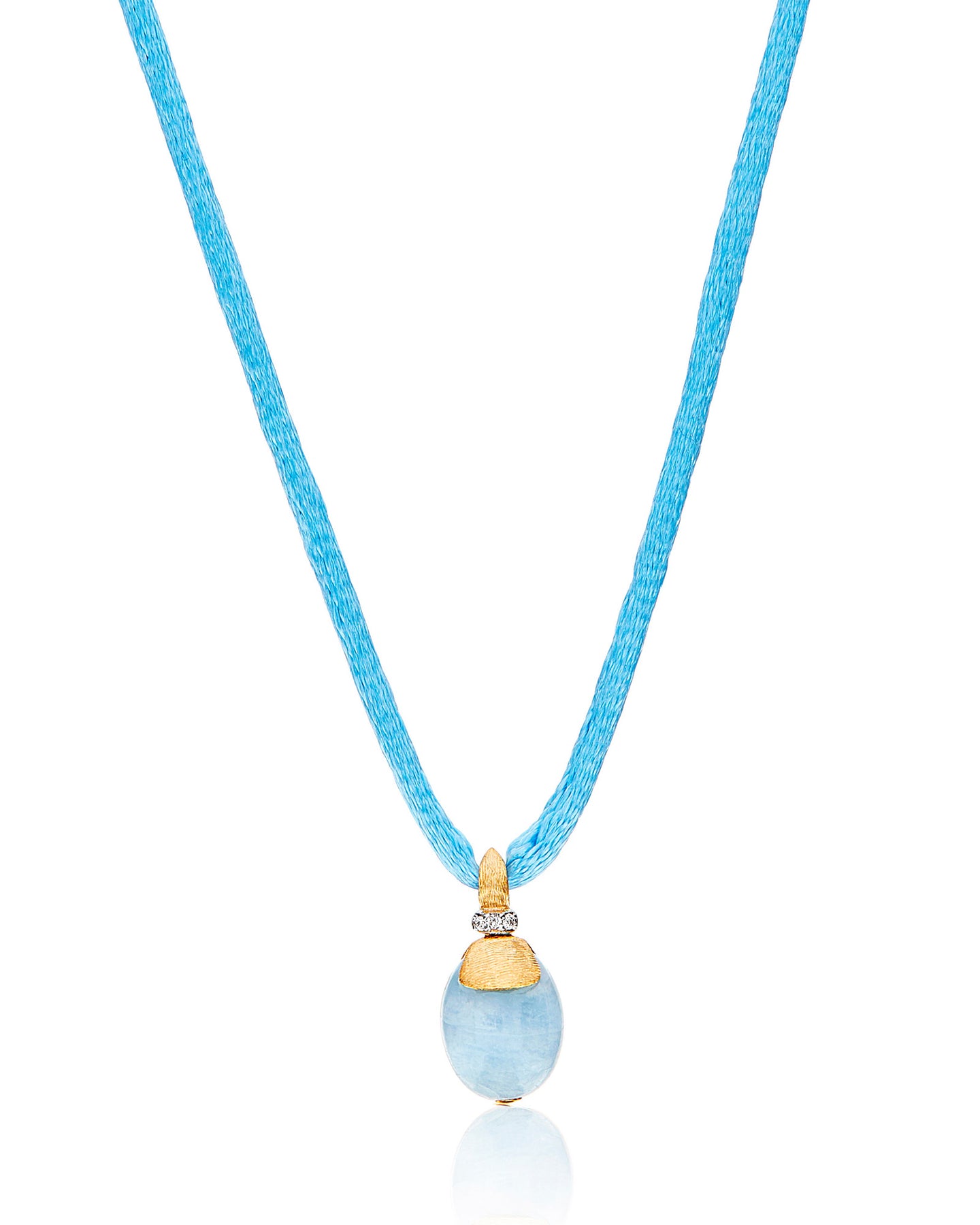 Nanis Pendente "AZURE" in oro, diamanti e acquamarina milk (piccolo) – Nanis Italian Jewels
