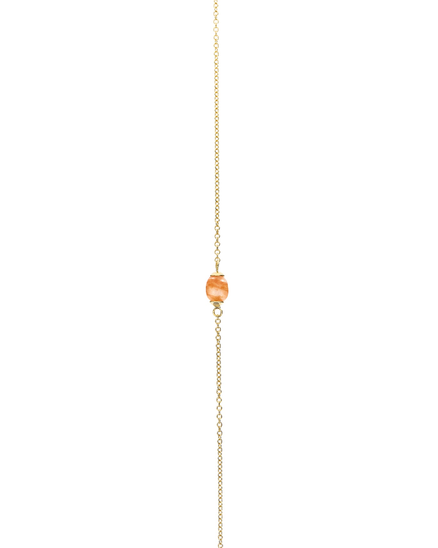 Collana "PETRA" in oro e avventurina arancione (corta)