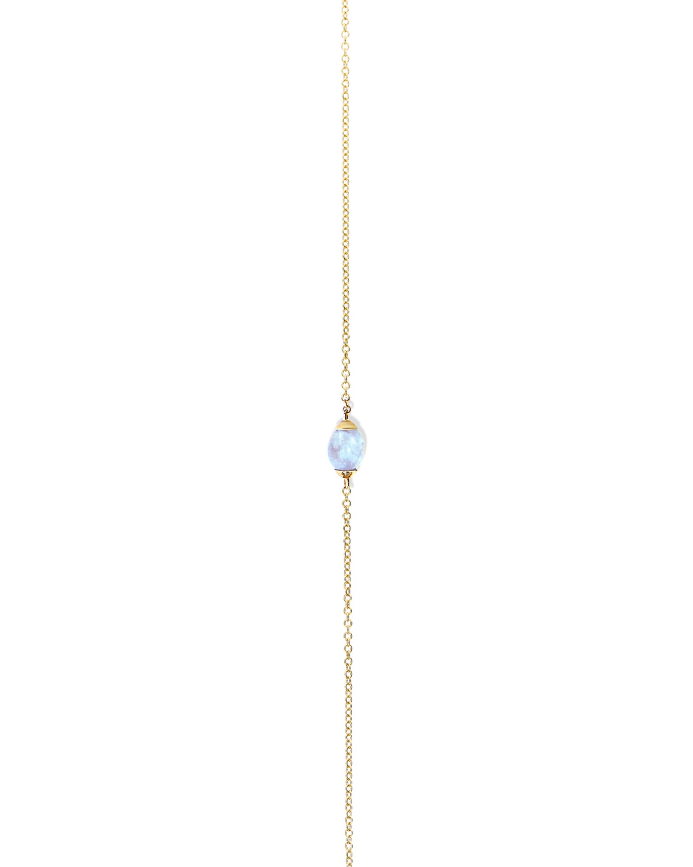 "Azure" gold and milky aquamarine necklace (small)