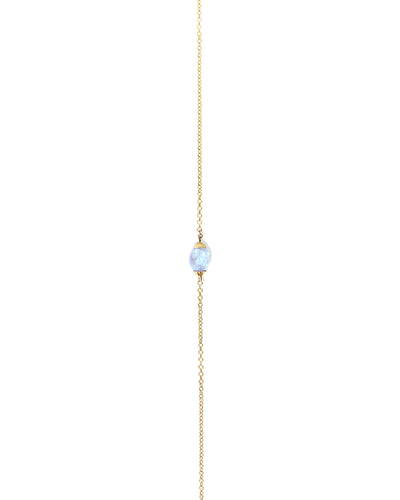 "Azure" gold and milky aquamarine necklace (small)