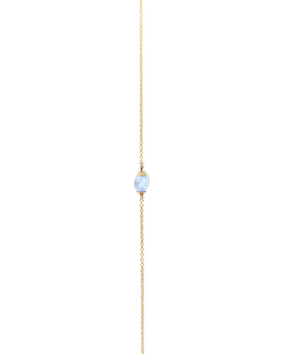 "azure" gold and milky aquamarine necklace (small)