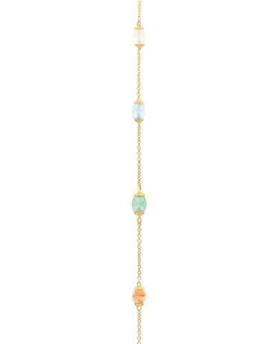 "rainbow" gold and natural stones necklace (large)