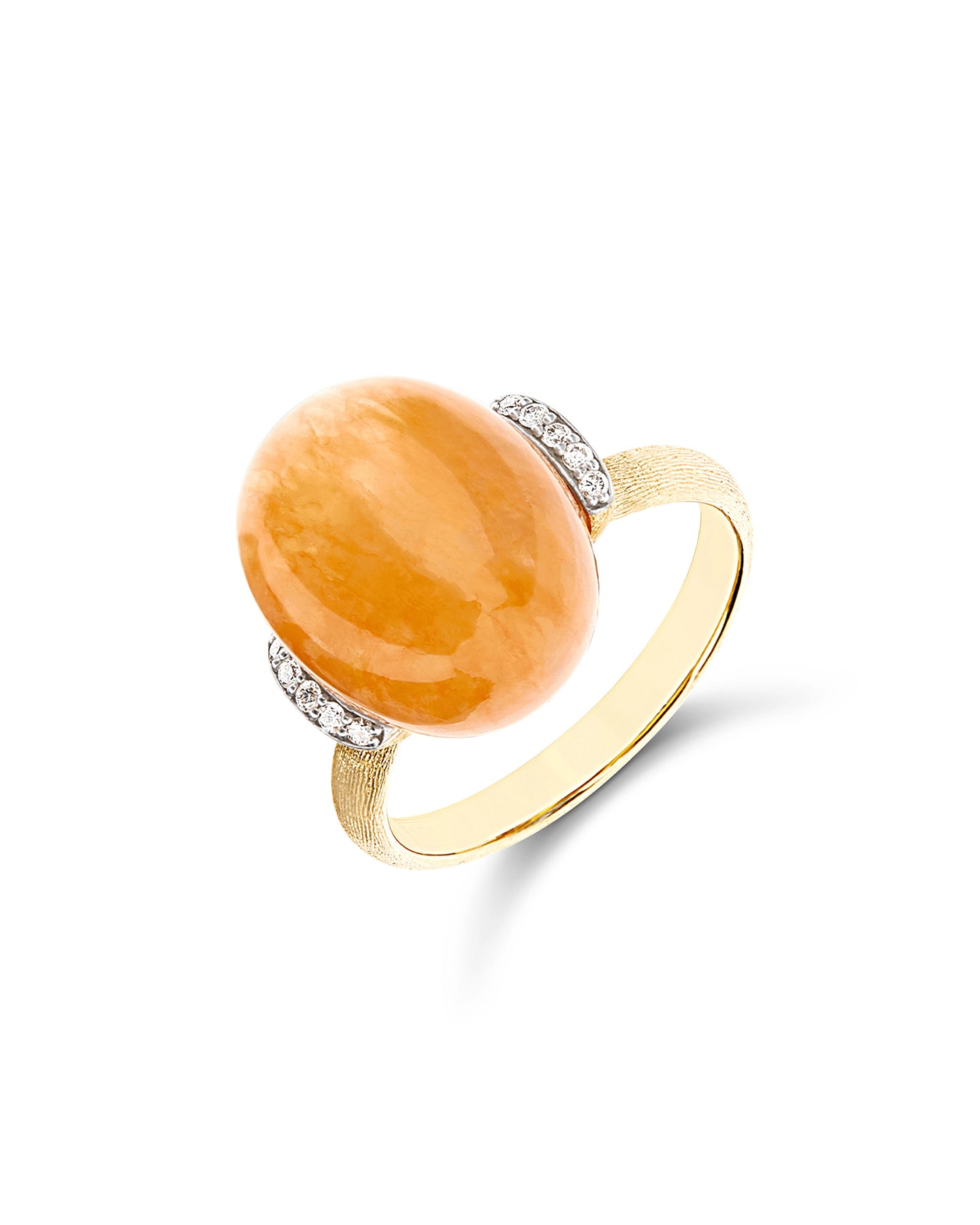Nanis Anello "PETRA" in oro, diamanti e avventurina arancione (grande) – Nanis Italian Jewels