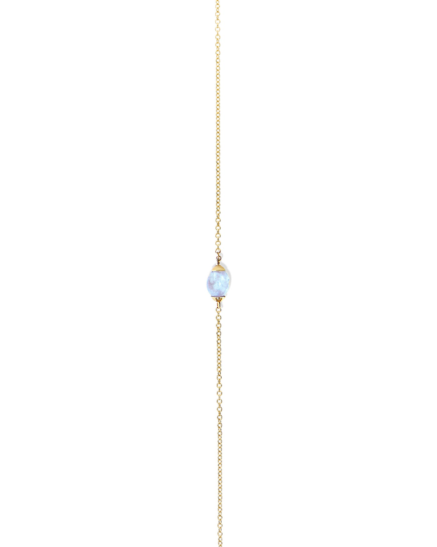 "azure" gold and milky aquamarine necklace (large)