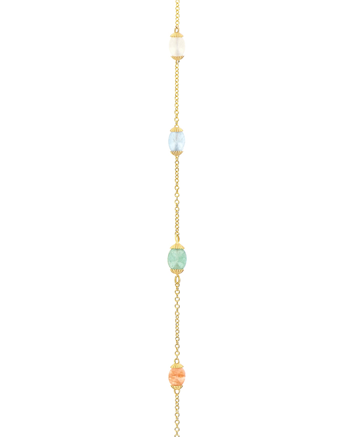 "Rainbow" gold and natural stones necklace (small)