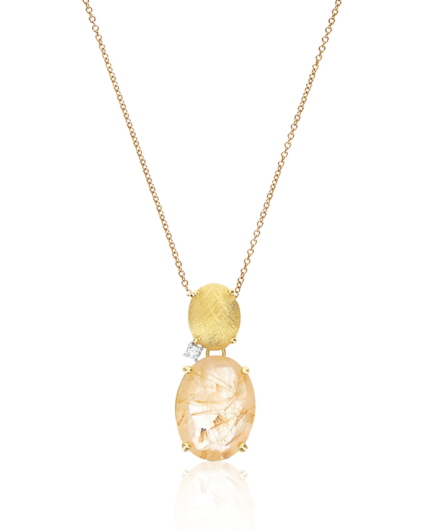 Nanis Collana "IPANEMA" con boule pendente in oro, quarzo rutilato giallo e – Nanis Italian Jewels