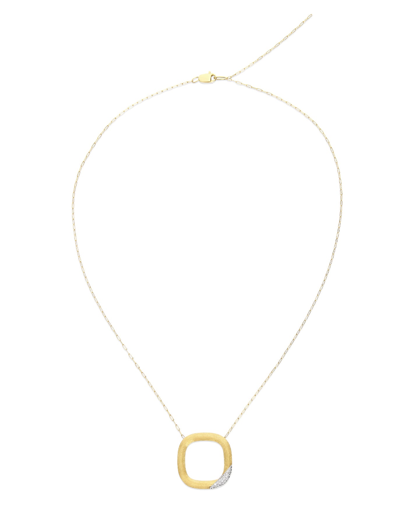 "LIBERA" BIG SQUARED GOLD NECKLACE