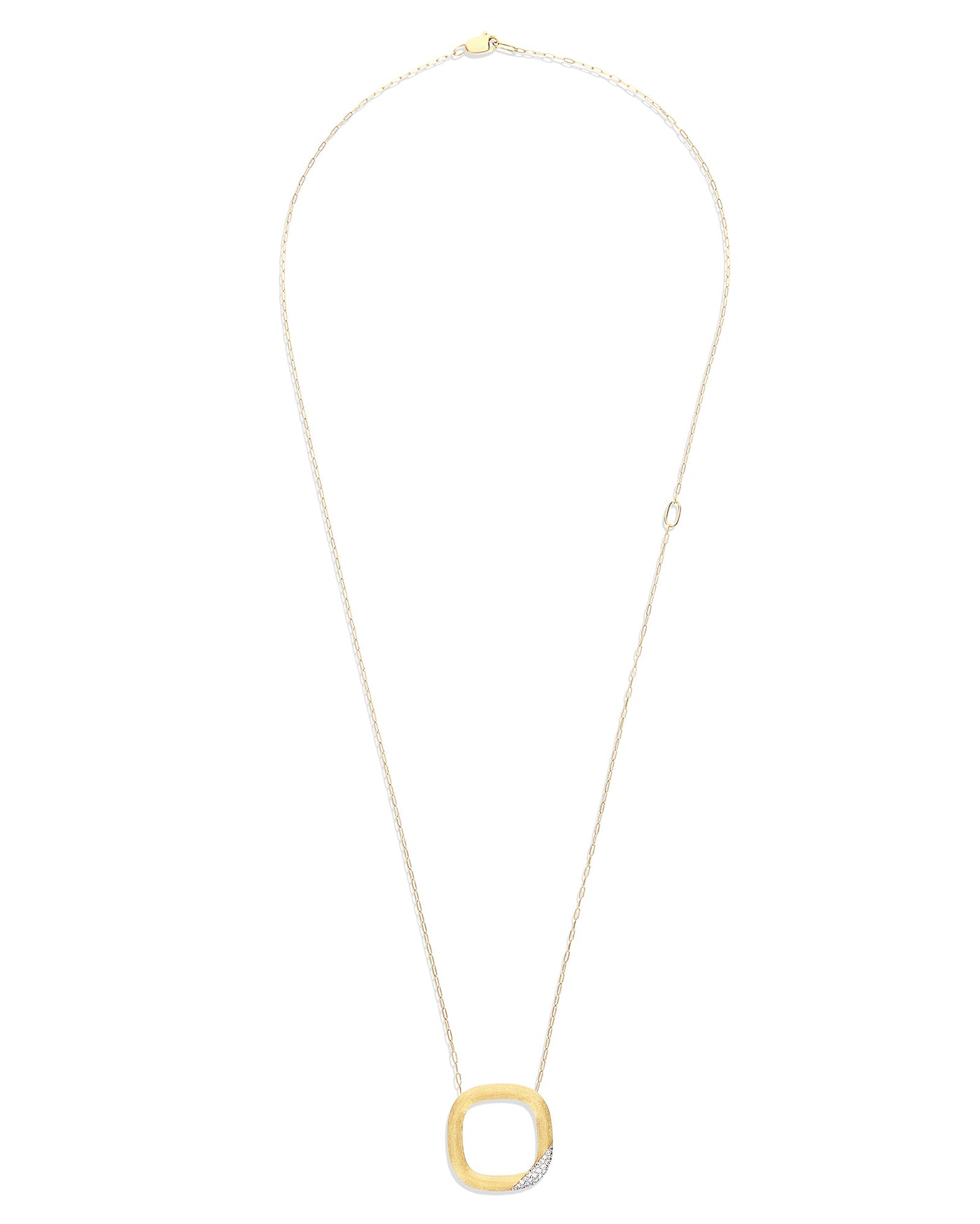 "libera" big squared gold necklace