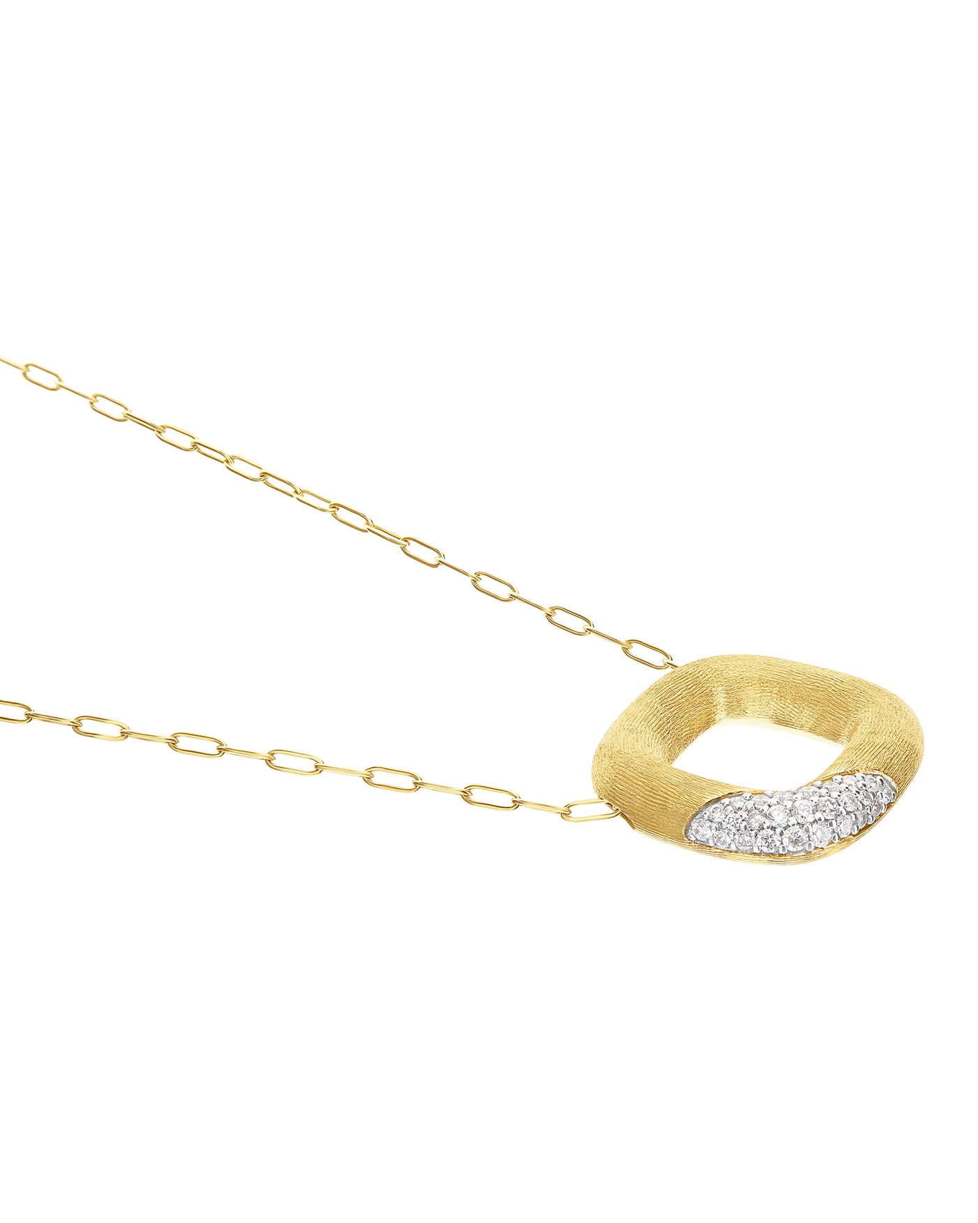 "libera" small squared gold necklace