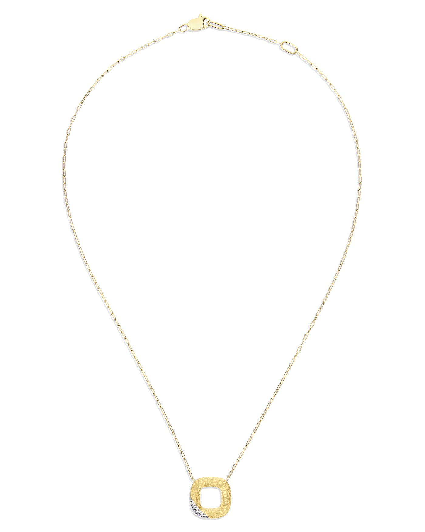 "libera" small squared gold necklace