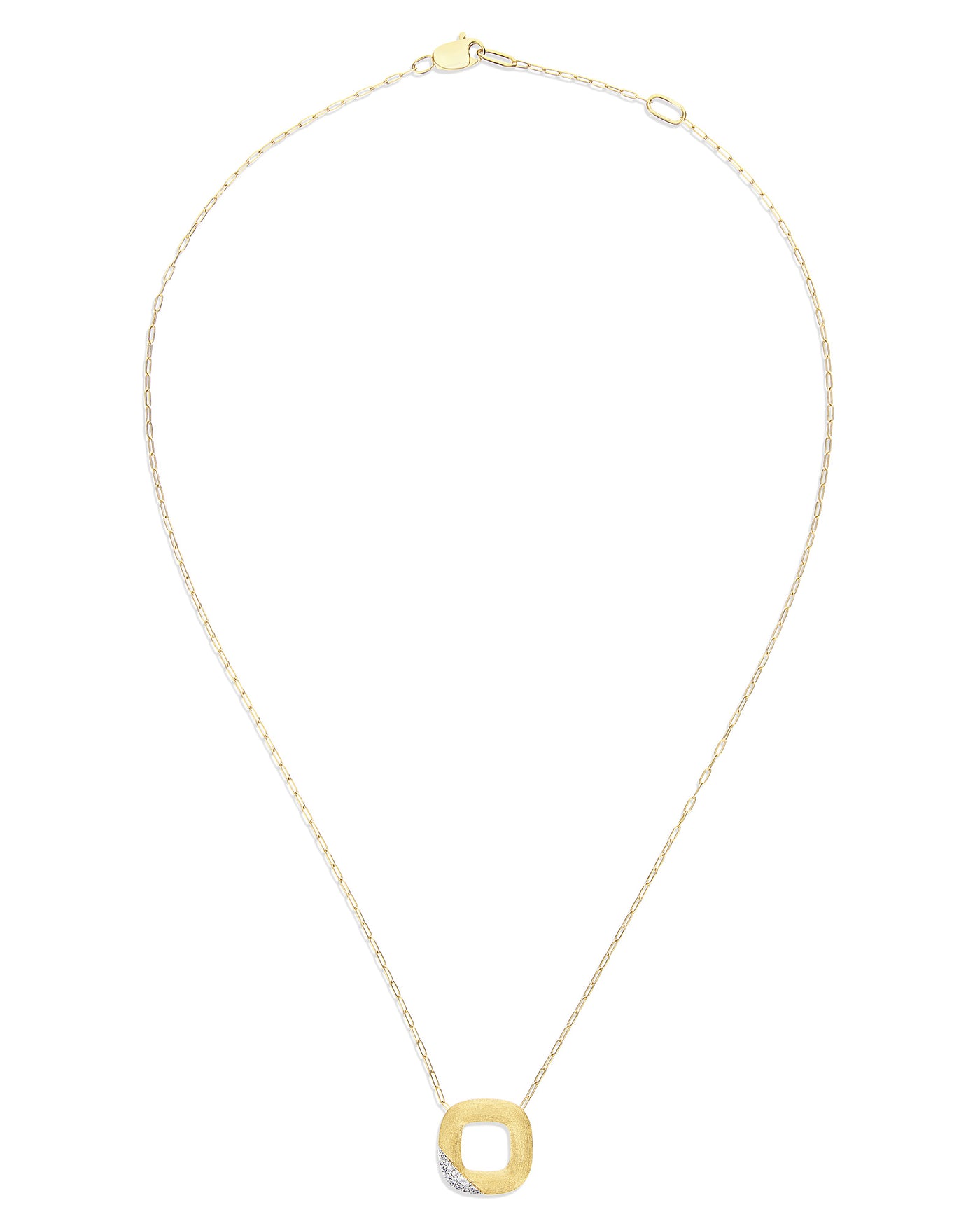 "libera" small squared gold necklace 