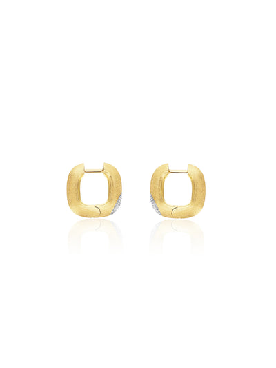 "libera" small squared gold earrings