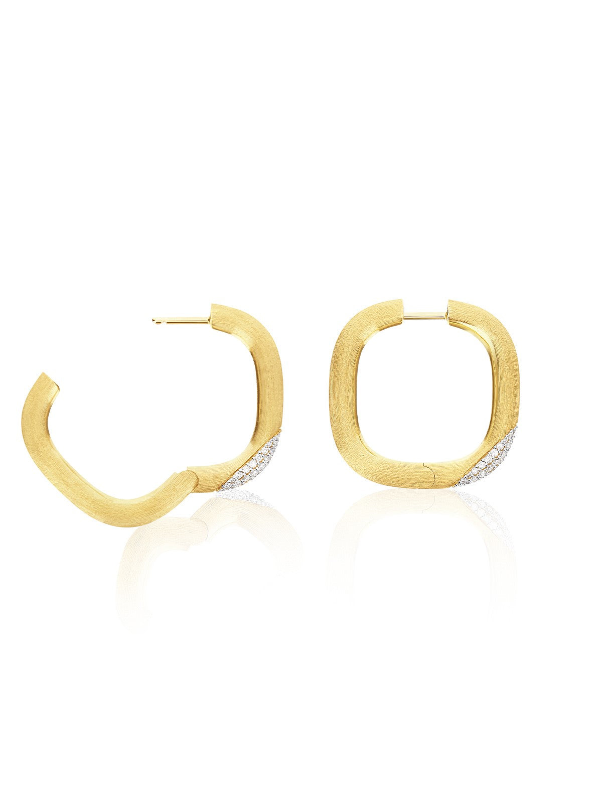 "LIBERA" BIG SQUARED GOLD EARRINGS