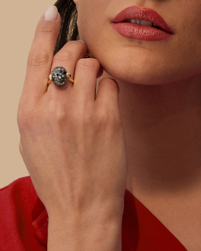 "reverse" gold, diamonds, rubies and rock crystal double-face ring (medium) 