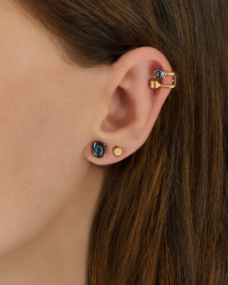 Ear cuff "AZURE" in oro e topazio London blu