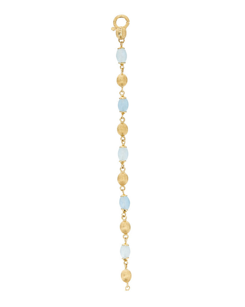 Bracciale "DANCING AZURE" casual in oro e acquamarina