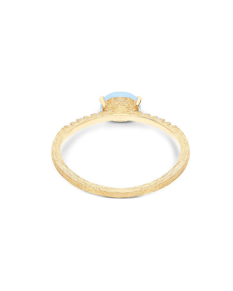 "azure" gold, diamonds and aquamarine stackable ring (small) 