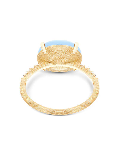 "azure" gold, diamonds and aquamarine stackable ring (large) 