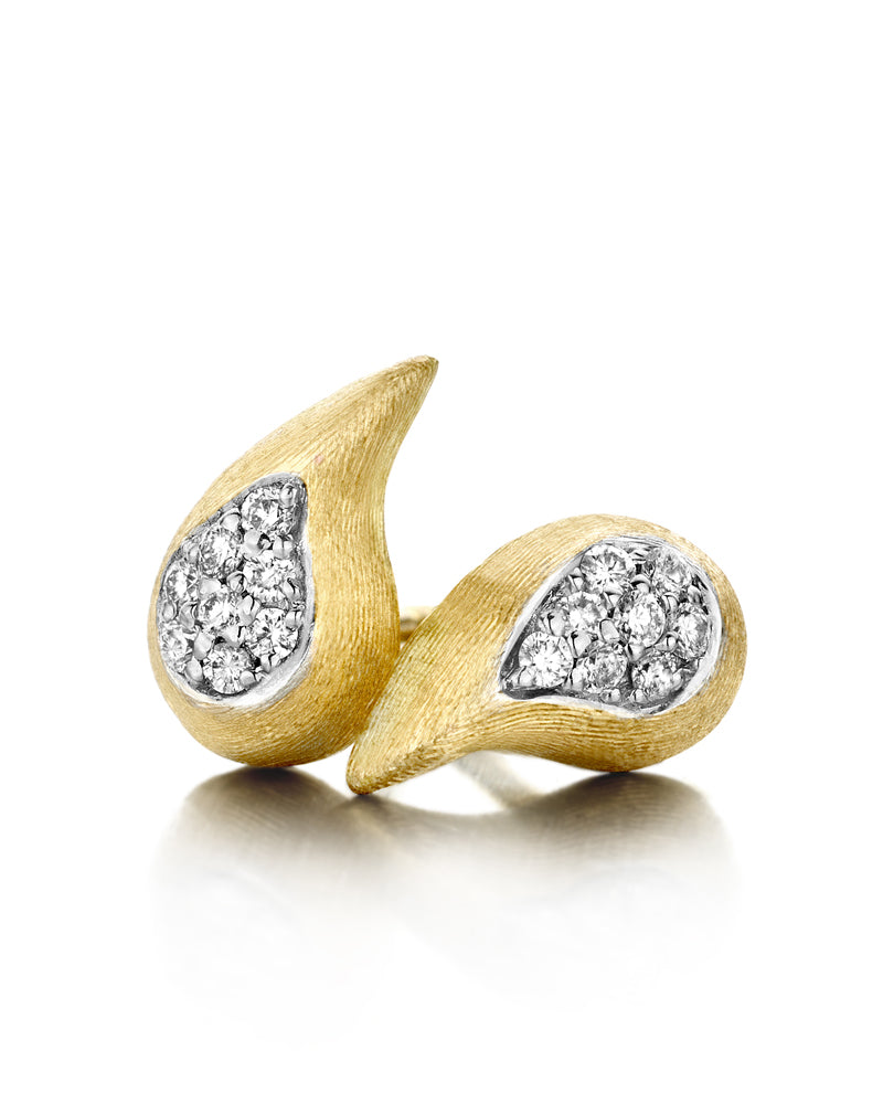 "cashmere" gold and diamonds 3 in 1 earrings