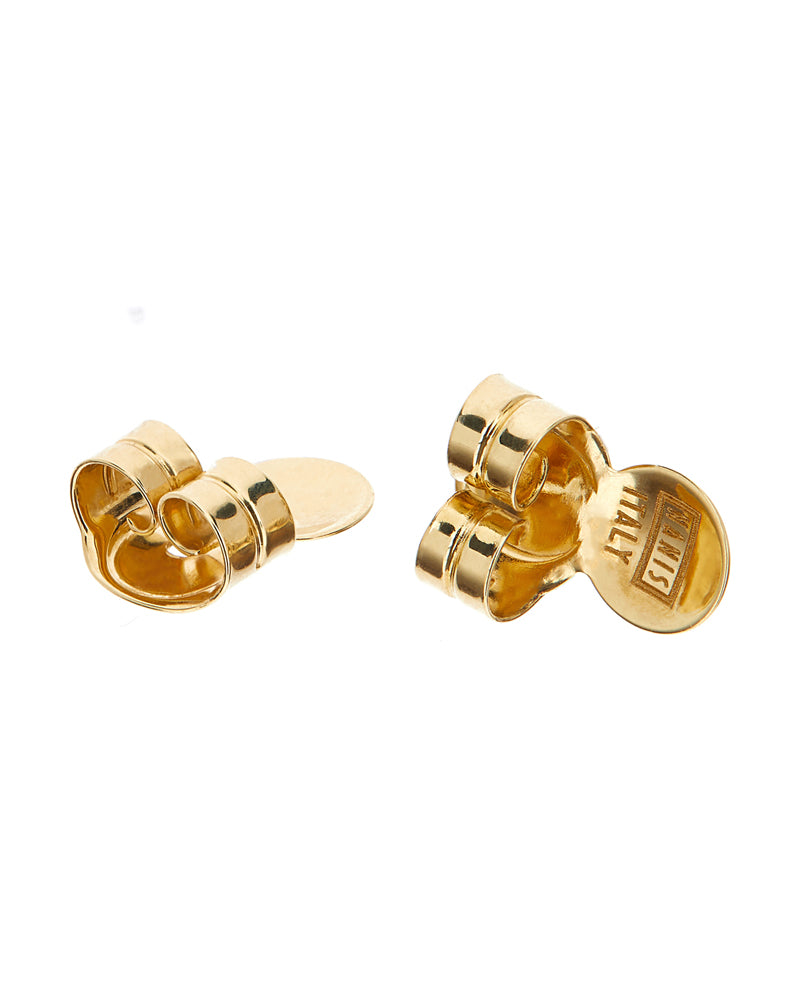 "Élite" gold boules connected with a diamonds bar earrings