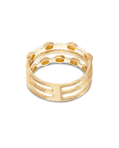 "dancing Élite" gold and diamonds triple-band ring