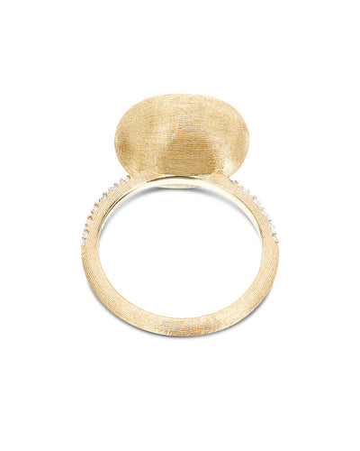 "élite" diamonds and hand-engraved gold boule ring (large)
