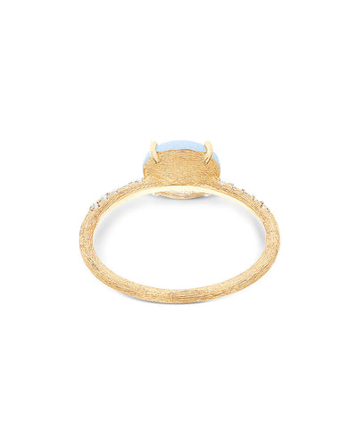 "azure" gold, diamonds and aquamarine stackable ring (medium)