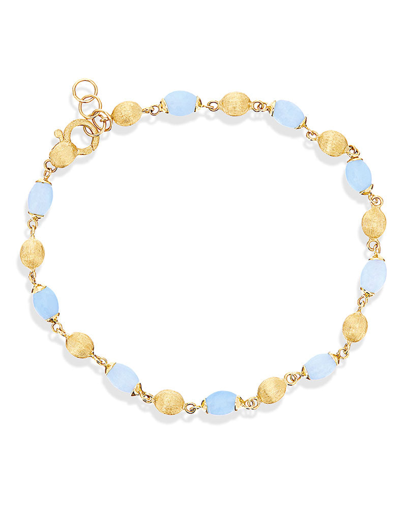 Nanis Bracciale "DANCING AZURE" casual in oro e acquamarina – Nanis Italian Jewels