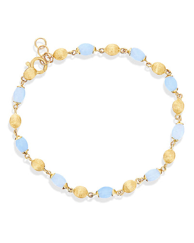 Bracciale "DANCING AZURE" casual in oro e acquamarina