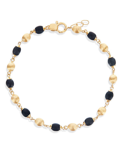 Bracciale "DANCING MYSTERY BLACK" casual con boules in oro e onice nero