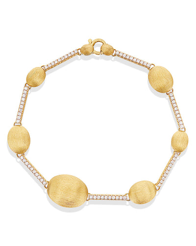 Bracciale "ARIA" con boules in oro e barrette di diamanti