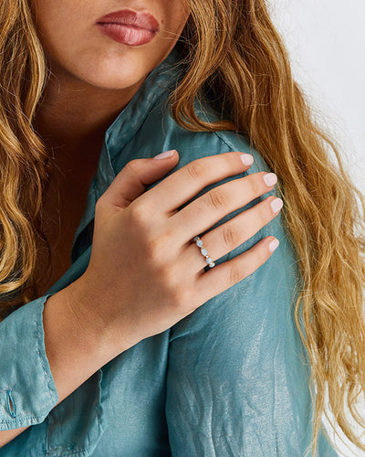 "azure" gold, diamonds and aquamarine boules ring 