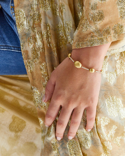 "aria" gold boules and diamonds bars bracelet 