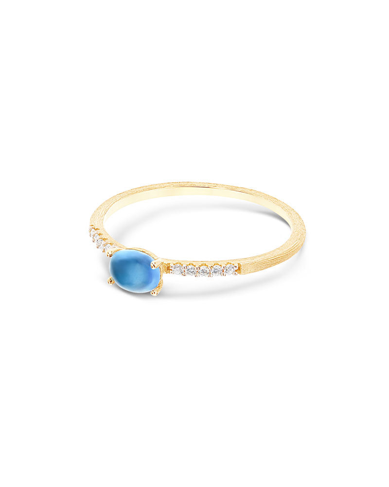 "azure" gold, diamonds and london blue topaz ring (small)