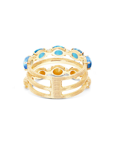 "azure" gold, diamonds and london blue topaz triple-band ring 