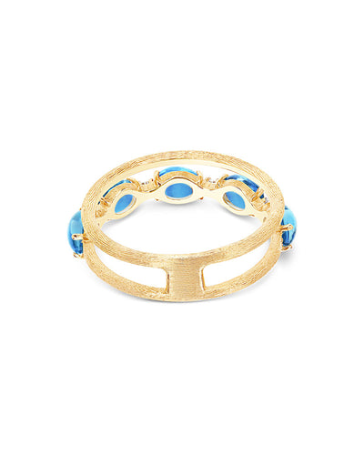 "azure" gold, diamonds and london blue topaz double-band ring 