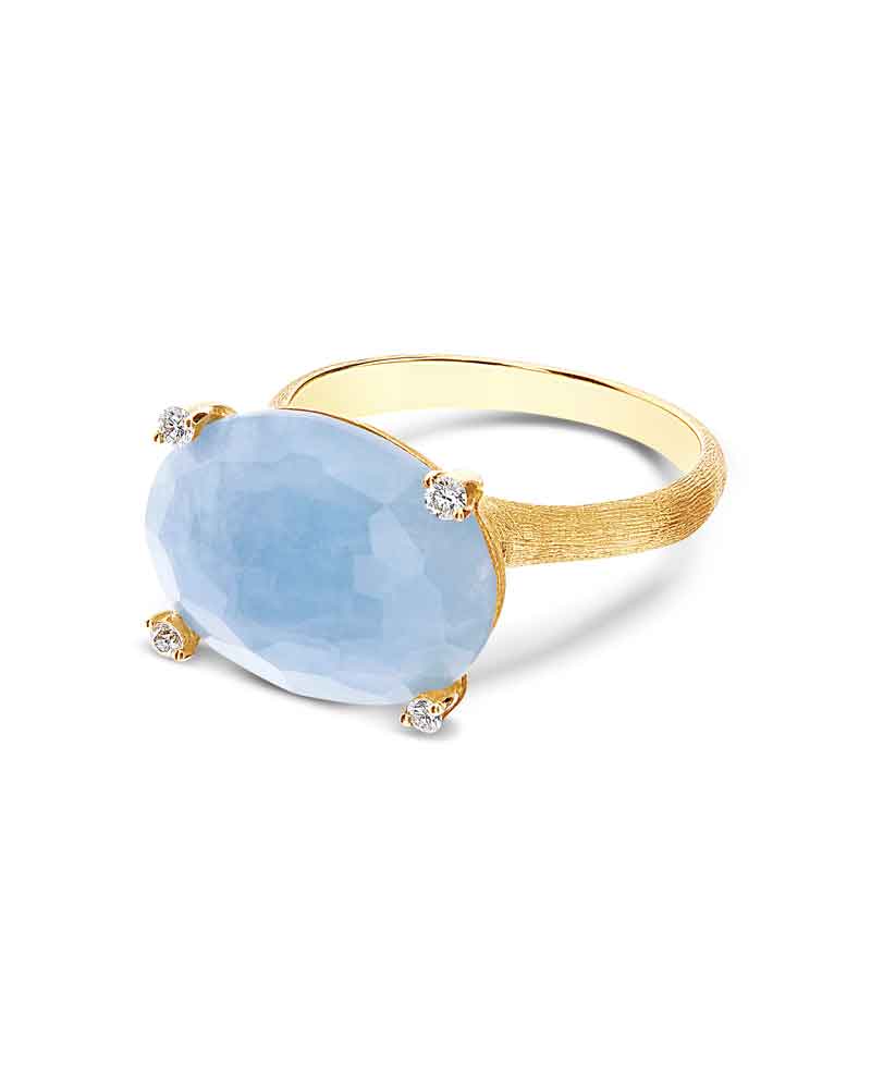 "ipanema" gold, aquamarine and diamonds ring (large) 