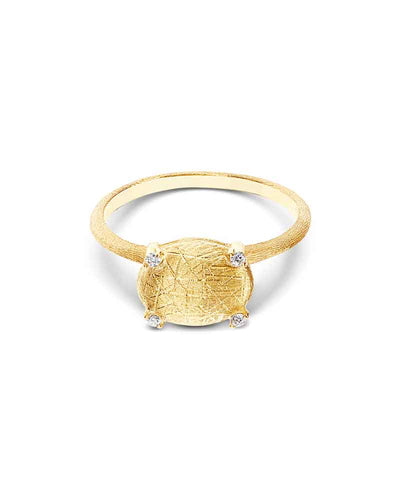 Anello "IPANEMA" inciso a mano in oro e diamanti