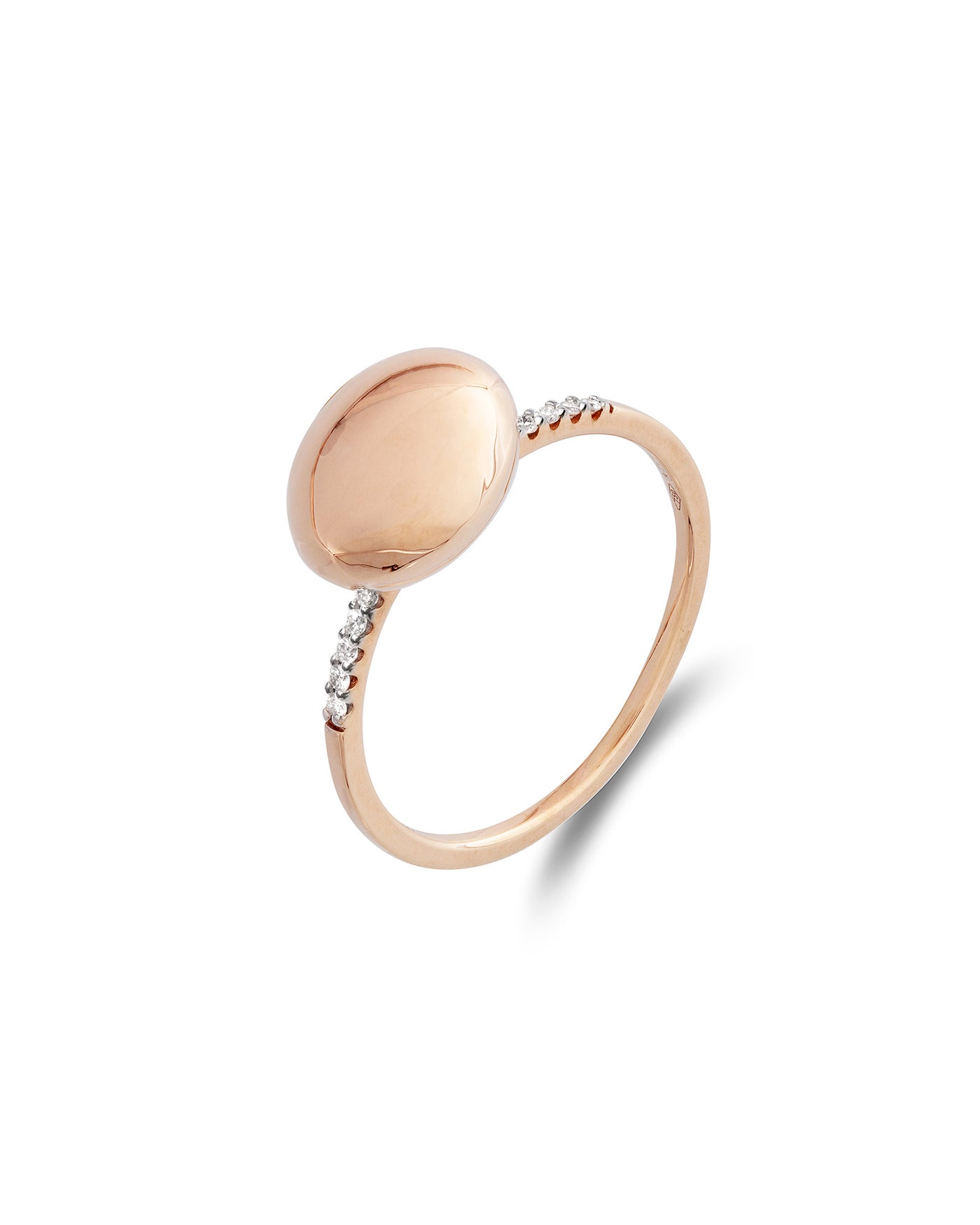 "dancing Élite" rose gold boule and diamonds pavé ring (medium)