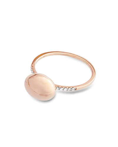 "dancing Élite" rose gold boule and diamonds pavé ring (medium)