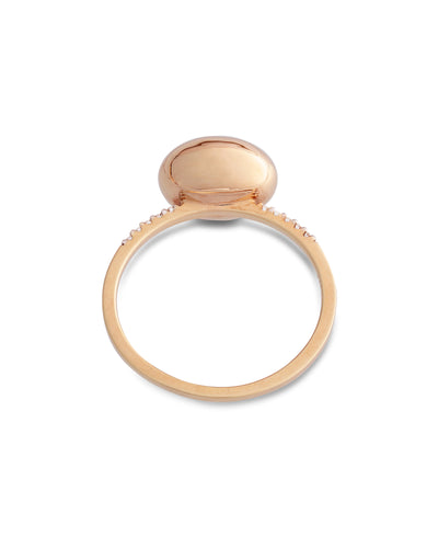 "dancing Élite" rose gold boule and diamonds pavé ring (medium)