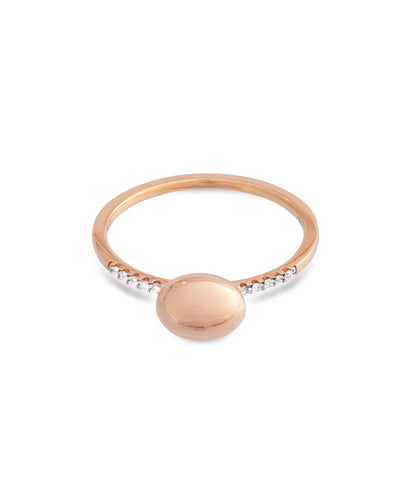 RING "DANCING ÉLITE" MIT BOULE AUS Roségold UND DIAMANT PAVÉS (KLEIN)