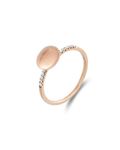 RING "DANCING ÉLITE" MIT BOULE AUS Roségold UND DIAMANT PAVÉS (KLEIN)